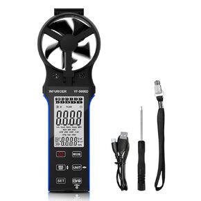 Digital Anemometer Wind Speed Meter, 6 Units Wind Gauge for Wind Velocity/Temperature/Relative Humidity, Auto-off Wind Velocity Meter with Data Hold, LCD Backlight, for Shooting, Sailing