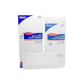 Dukal 4073 Caliber Non-Woven Island Dressing, 4" x 10", Sterile