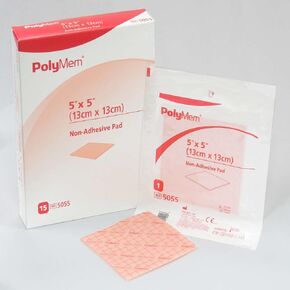 PolyMem Non-Adhesive Pad Dressings (5x5"""") (Box of 15)""""