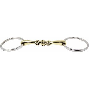 CHALLENGER SS Loose Ring 5" Mouth Brass Lozenge Double-Jointed Snaffle Horse Bit 35672B