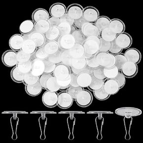 80 Pack Self-Adhesive Ceiling Hooks for Hanging, Sticky Damage-Free No-Drill Ceiling Discs, Removable Transparent Wall Hanger for Festival Wedding Birthday Party Christams Decorations
