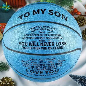 Christmas, Birthday Gifts for Son, Grandson, Engraved 29.5" Basketball Size 7, Gifts for Men, to My Son Gifts from Dad, Mom, to My Grandson Gifts from Grandparents, Graduation, Birthday Gifts for Him