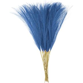 uxcell 25pcs Faux Pampas Grass 21 Inch Artificial Fake Dried Pampas Grass Decor for Floor Vase Filler, Wedding Decoration, Home Decoration, Bright Blue