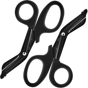 Medical Scissors, OUTLET Trauma Shears, Bandage Scissors, 7.5'' / 6'' Heavy Duty OUTLET Sales Nursing Scissors for Doctors Nurses and EMT Workers with Stainless Steel Blades (2 Pack Black) in Kuwait