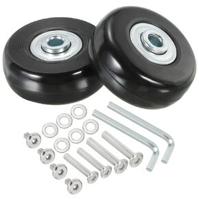 PATIKIL 45x18mm Luggage Suitcase Replacement Wheels, Set of 2 PU Swivel Caster Wheels Repair Kit with Screws and Washers for Trolley Box