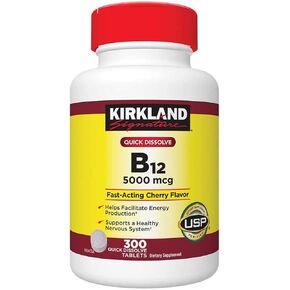 Kirkland Signature Quick Dissolve B-12 5000 mcg., 300 Tablets (2 Pack)