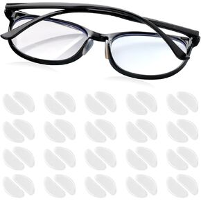 20 Pairs Eyeglasses Nose Pads, Anti-Slip Adhesive Contoured Silicone Clear Glasses Replacement Nosepads for Glasses Sunglasses Eye Wear (Transparent, 1mm Ultra-Thin)