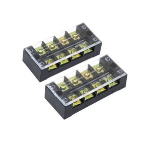 4 Positions Dual Rows 600V 45A Cable Barrier Block Terminal Strip TB-4504 （2-Pcs ）