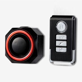 Bike Burglar Alarm with Tail Light, Anti Theft Vibration Triggered Sensing Siren Waterproof Smart Auto Brake Sensing Tail Lamp with Remote, USB Charger Rear Light