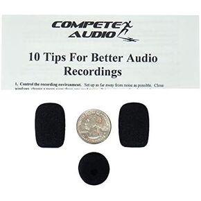 CA525 Small Foam Microphone Windscreens (Microphone Covers) 3-Pack for Telex Airman, Other Headset/Lapel (Lavalier)