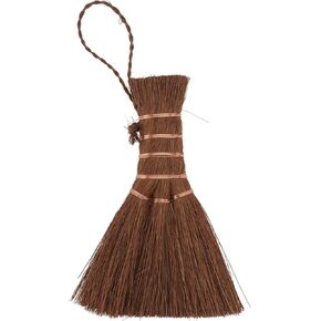 Tea Tray Broom, Tea Broom Whisk, Small Broom Cleaning Soft Bristle Broom Brown Teapot Brush, Tea Ceremony Accessories Hand Broom Soft Straw Broom for Dustpan Keyboard