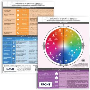 Circumplex of Emotion Compass Tool for Therapy and Coaching, DIN-A4 Laminated Sheet, German Standard