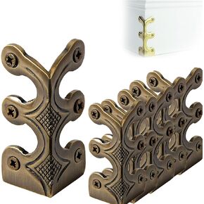 Skiffers Baseboard Corner Protectors, Solid Brass Skirting Board Corner Protectors, Skiffer Skirting Board Corner Protector, Vintage Metal Corner Protector (Gold,4 Pcs)