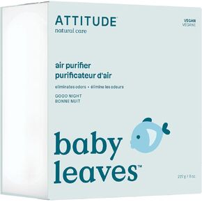 ATTITUDE Baby Air Purifier, Activated Carbon, Captures Stubborn Odors, Plant and Mineral-Based, Vegan, Good Night, 8 Ounce