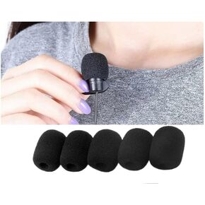 5 pack Headset Microphone Covers Foam, Lapel Headset Microphone Windscreen Sponge Foam Microphone Windscreen Mini Foam Cover for Variety of Headset Microphone Noise Reduction Microphone Windscreens
