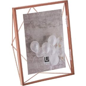 Umbra Prisma Picture Frame, 5x7 Metal Photo Display for Desk or Wall, 5" x 7", Copper