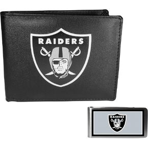 Siskiyou Sports NFL Las Vegas Raiders Bi-fold Wallet & Color Money Clip, Black, One Size