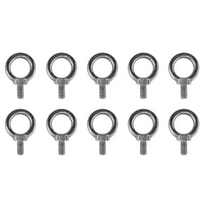 US STAINLESS 10 Pieces Stainless Steel 316 3/8" Lifting Eye Bolt 3/8" UNC Marine Grade Pitch of 16