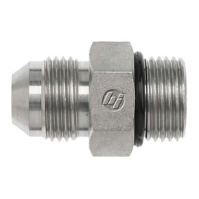 6400-08-10-O-SS Stainless Steel Straight Tube Fitting, 3/4"-16 SAE x 7/8"-14 SAE ORB Thread, 1/2" Male JIC x 1/2" Male O-Ring Boss