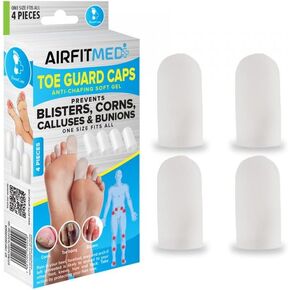 FOOTCARE TOE GUARD CAPS - 4 PIECES Cushions and Protects to Provide Relief from Missing or Ingrown Toenails, Corns, Blisters, Hammer Toes