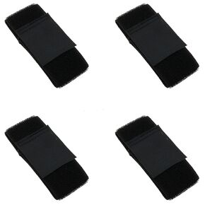 4PCS Adjustable Football Leg Wrap Black Nylon Elasticated Sweatband Anti Collision Sport Bandage Leg Brace Suitable for Running Mountaineering Hiking and Fishing