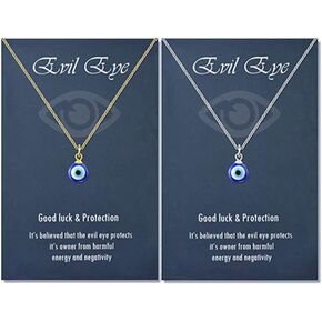 JczR.Y Evil Eye Necklace Pendant Blue Turkish Demon Eye Necklace For Women Girls Leather Rope Glass Evil Eye Necklace Lucky Protection Jewelry in Kuwait