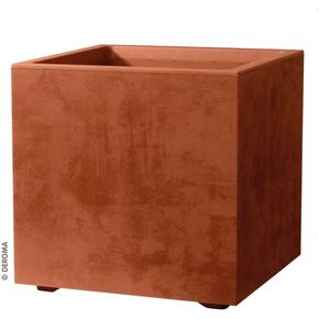 Deroma Millennium Series 10" Cube Planter | Lightweight & Durable Plastic | Indoor or Outdoor Pots for Plants | Includes Water Reserve & Drainage Plug | Pearl