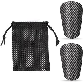 2pcs Mini Soccer Shin Guards, 3.15x1.97 Inch Youth Extra Small Tiny Shin Guards Anti-Skidding Football Shin Pads with Drawstring Bag Protective Shin Guards Adult Shin Guards for Men Women Boys Girls