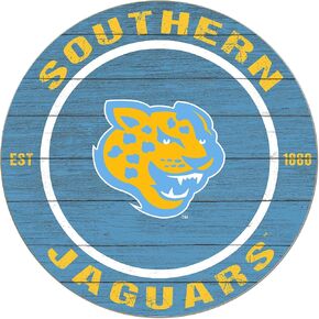 Southern University Jaguars Colored Circle Sign, 20x20 Inches, Jaguars Decor for Dorm, Fan Cave, Living Room; Display Your Team Spirit with This Southern University Jaguars Wall Art