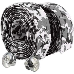 Handlebar Tape, 2Pcs Fade Resistance Bike Reflective Grip Wrap Tape with 2 Bar Plugs Cycling Handlebar Accessory