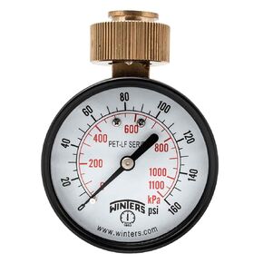 Winters PETW213LF PETW-LF Series Pressure Gauge, 2.5" Dial size, 0/160 psi/kpa, ±3-2-3% accuracy
