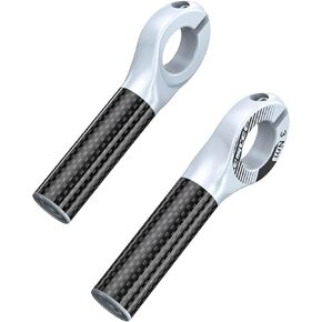 ASIR Bike Bar Ends Mountain Bike Handlebar Ends Lightweight Carbon+Nylon Bicycle Bar Ends-1 Pair (Black)