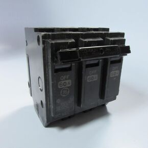 GE THQL32060 Plug-in Mount Type THQL Feeder Molded Case Circuit Breaker 3-Pole 60 Amp 240 Volt AC, Color