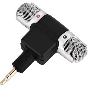 Mini Microphone, Mini Portable Vocal Instrument Microphone Stereo Mic 3.5mm Gold Plating Plug Jack for Mobile Phone Laptop Notebook Camera