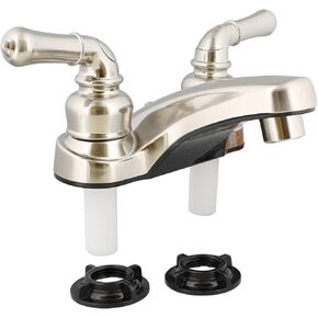 Empire Faucets RV Lavatory Faucet - 4 Inch Nickel Bathroom Faucet for RV Sink, Water Saving Aerator and Teapot Handles