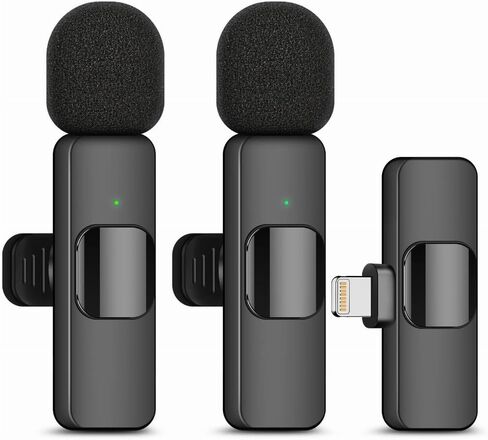 ميكروفون لاسلكي، لأجهزة iPhone وiPad، Lavalier Lapel، لاسلكي، متعدد الاتجاهات، ميكروفون مكثف للمقابلات، والبودكاست، ومدونات الفيديو، ويوتيوب، وتسجيل واضح للغاية، ومنشئ المحتوى in Kuwait