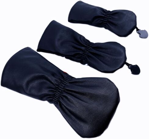 Golf Headcovers Driver Cover Fairway Wood Headcovers Hybrid Head Cover Missile Design Leather Golf 3 Wood Head Cover black in Saudi Arabia