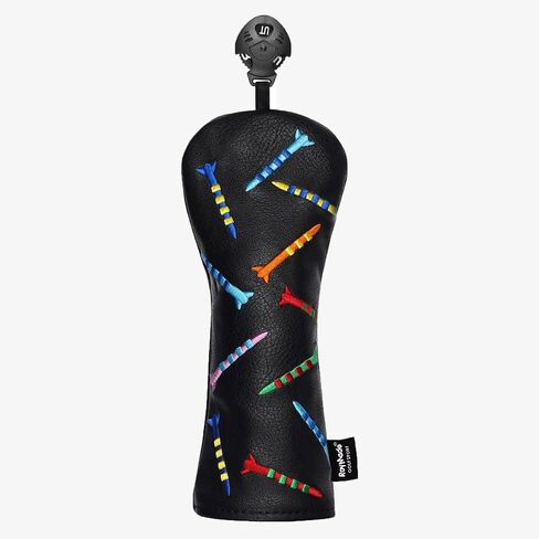 Golf Headcovers Driver Cover Fairway Wood Headcovers Hybrid Head Cover Missile Design Leather Golf 3 Wood Head Cover black in Saudi Arabia