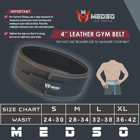 Weightlifting Lever Belt 100% Pro Genuine Leather for Weight Lifting, Powerlifting, Cross Training, Squats, Deadlifting,10MM Thick 4" Wide for Men and Women in Saudi Arabia