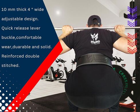 Weightlifting Lever Belt 100% Pro Genuine Leather for Weight Lifting, Powerlifting, Cross Training, Squats, Deadlifting,10MM Thick 4" Wide for Men and Women in Saudi Arabia