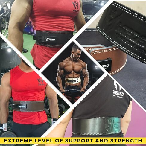 Weightlifting Lever Belt 100% Pro Genuine Leather for Weight Lifting, Powerlifting, Cross Training, Squats, Deadlifting,10MM Thick 4" Wide for Men and Women in Saudi Arabia