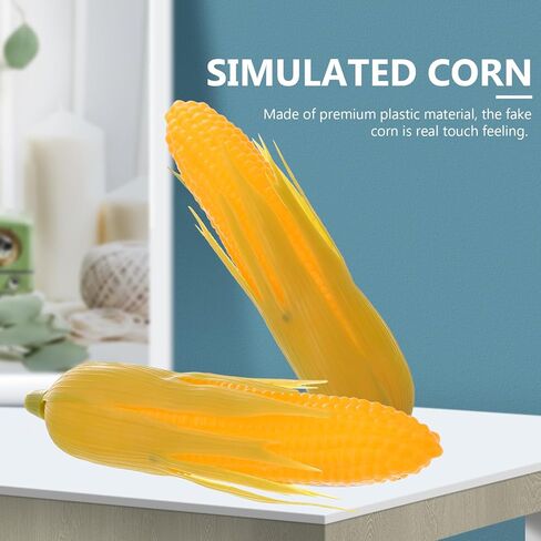 3 قطع من ذرة اصطناعية من ديديسيون، محاكاة للذرة الاصطناعية، ديكور نباتي نابض بالحياة مع غلاف سيقان لدعم الصورة، أصفر in Kuwait