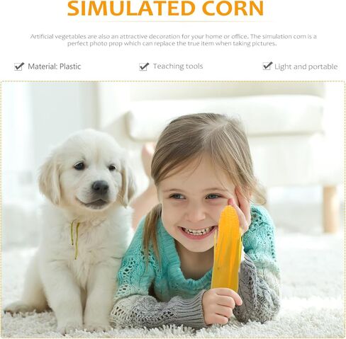 3 قطع من ذرة اصطناعية من ديديسيون، محاكاة للذرة الاصطناعية، ديكور نباتي نابض بالحياة مع غلاف سيقان لدعم الصورة، أصفر in Kuwait