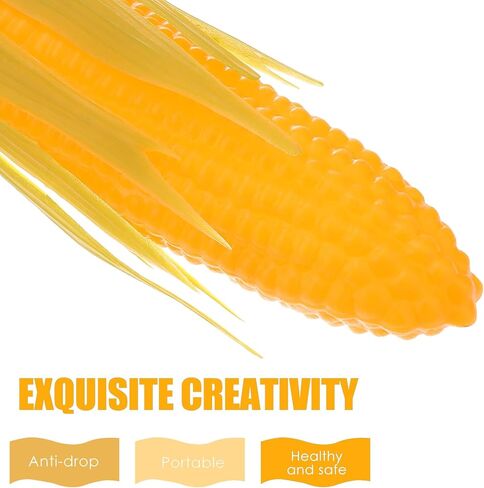 3 قطع من ذرة اصطناعية من ديديسيون، محاكاة للذرة الاصطناعية، ديكور نباتي نابض بالحياة مع غلاف سيقان لدعم الصورة، أصفر in Kuwait