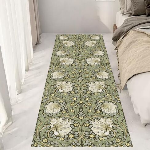 Machine Washable Runner Rugs 2'x5',William Morris Vintage Floral Runners for Hallways,Blue/Pink Elegant Flower Thin Rug Soft Non Slip Carpet Throw Rug for Kitchen Laundry Room Bedroom in Saudi Arabia