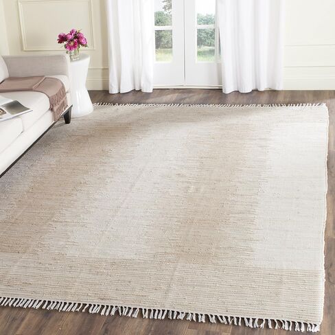 SAFAVIEH Montauk Collection Accent Rug - 2'6" x 4', Beige, Handmade Fringe Cotton, Ideal for High Traffic Areas in Entryway, Living Room, Bedroom (MTK752A) in Saudi Arabia