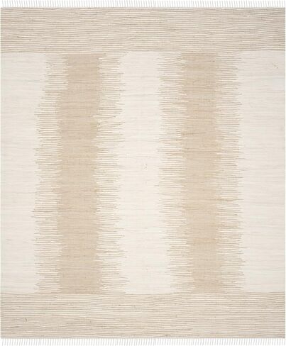 SAFAVIEH Montauk Collection Accent Rug - 2'6" x 4', Beige, Handmade Fringe Cotton, Ideal for High Traffic Areas in Entryway, Living Room, Bedroom (MTK752A) in Saudi Arabia