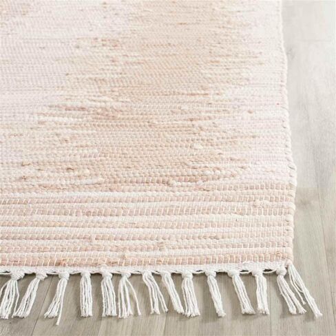 SAFAVIEH Montauk Collection Accent Rug - 2'6" x 4', Beige, Handmade Fringe Cotton, Ideal for High Traffic Areas in Entryway, Living Room, Bedroom (MTK752A) in Saudi Arabia