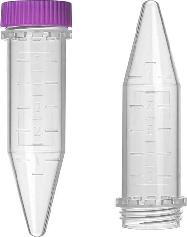 أنابيب طرد مركزي مخروطية 5 مل مع أغطية كبس، أنابيب طرد مركزي من مادة البولي بروبيلين مع نقطة متدرجة ومكتوبة، غير مولدة للحرارة، خالية من DNase/RNase، 100 قطعة in Kuwait