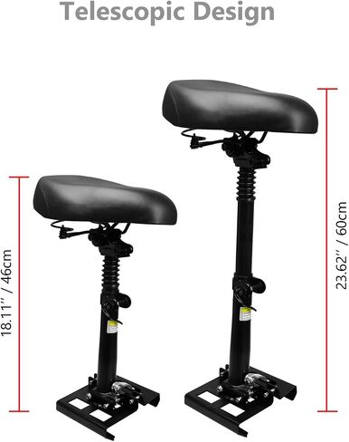 Electric Scooter Seat Only for Segway Ninebot Adult Scooter ES1/ES2/ES3/ES3 Plus/ES4/E22/E45 Series, Foldable eScooter Saddle with Waterproof Cushion Cover, Shockproof, Comfy, Adjustable Height in Saudi Arabia